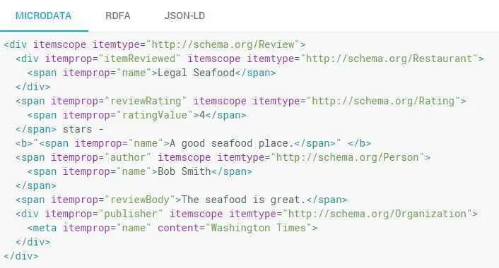 Rich snippets reviews google